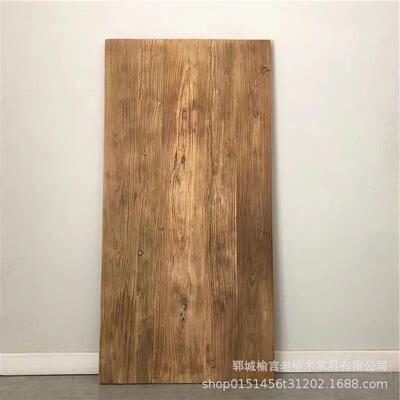榆木实木风化大板桌ZPA老门板实木老格做旧风原吧台餐桌飘木窗书