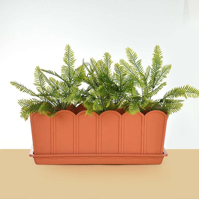 加厚栅栏花边塑料花盆创意长条阳台种植箱阳台庭院树脂特大种菜盆