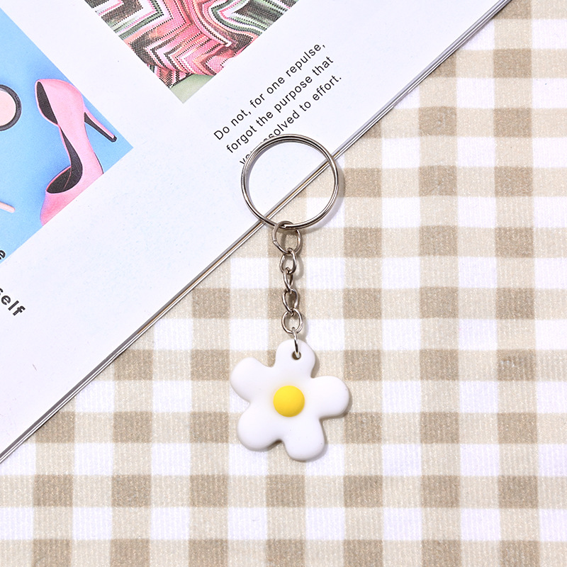 创意韩版diy糖果色花朵铃铛钥匙扣可爱书包锁扣挂饰手工配饰挂件