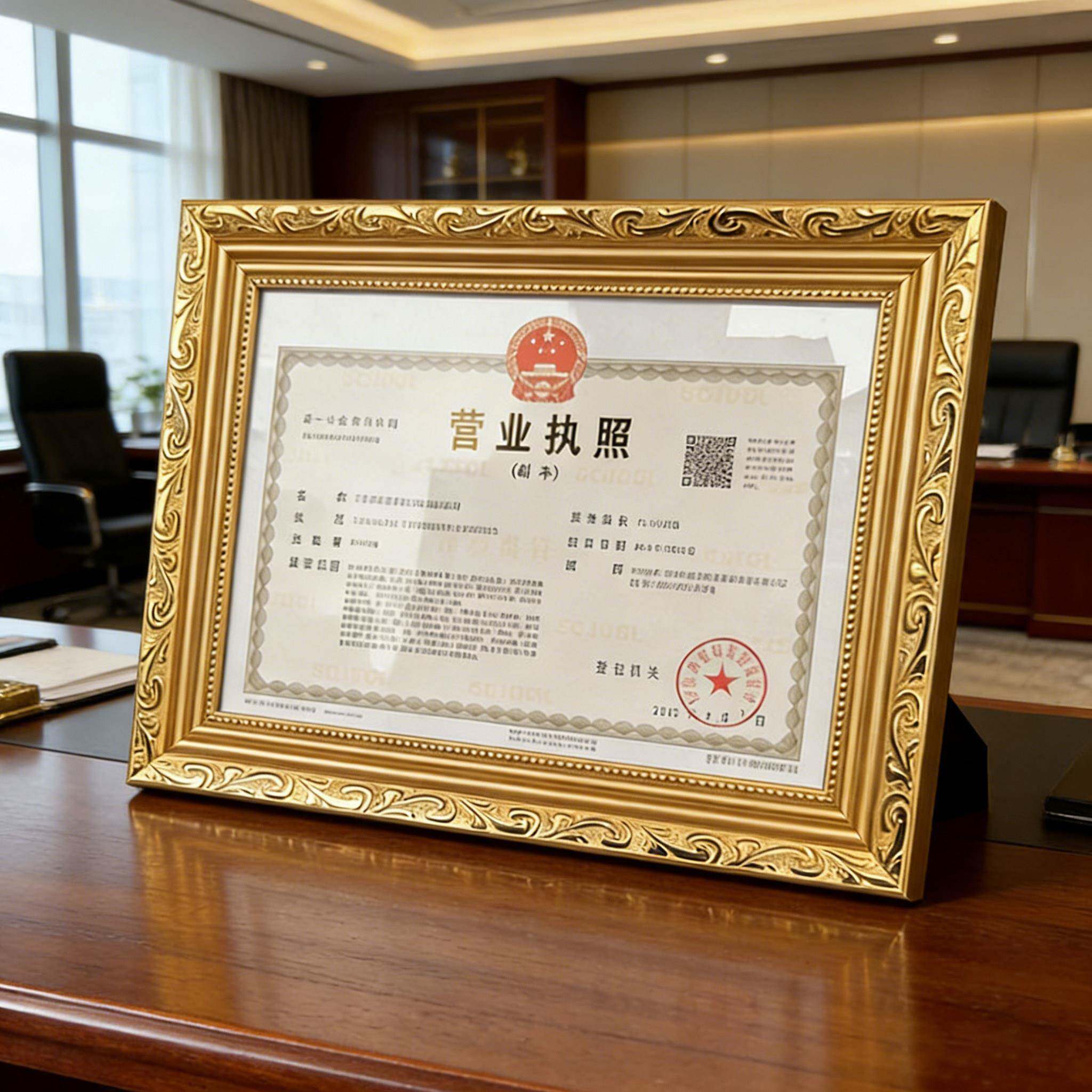 A4营业执照相框 A3证书授权许可证装裱框挂墙副本展示框架可挂墙