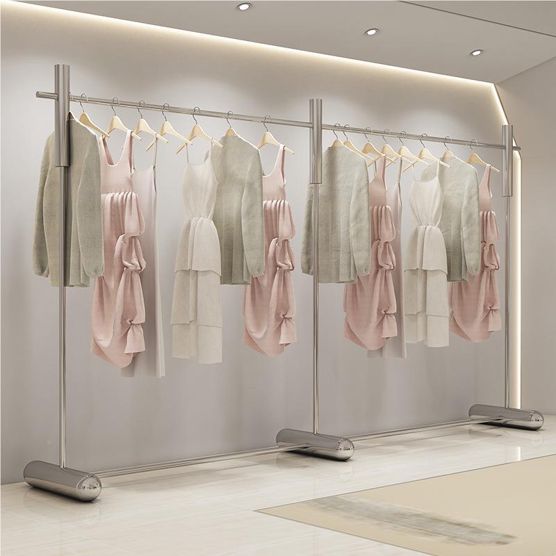 加粗不锈钢服装展示装架落地式挂岛DK-21024衣货架男女装店中架服