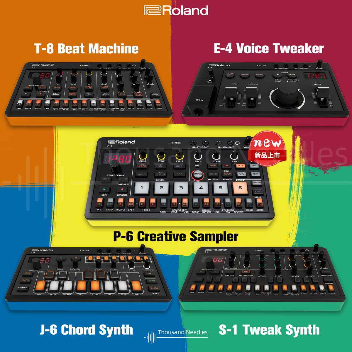 Roland/罗兰Compact E-4人声效果器J-6和弦合成器T-8节奏鼓机S-1