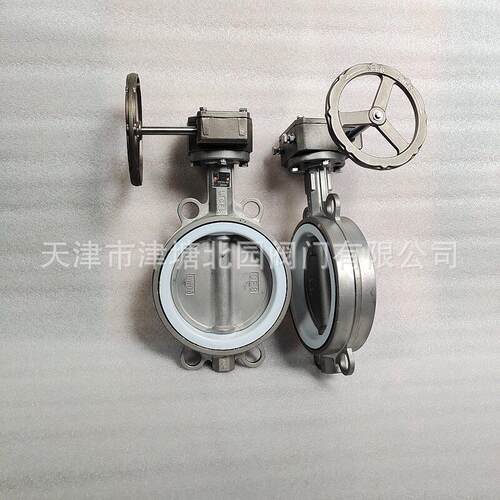全不锈钢涡轮头D71F4-16P厂家供应手动涡轮不锈钢对夹式衬氟蝶阀