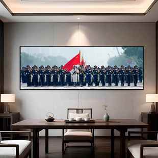 国之脊梁三军装饰画中国仪仗队装饰画办公室背景墙挂画走廊壁画