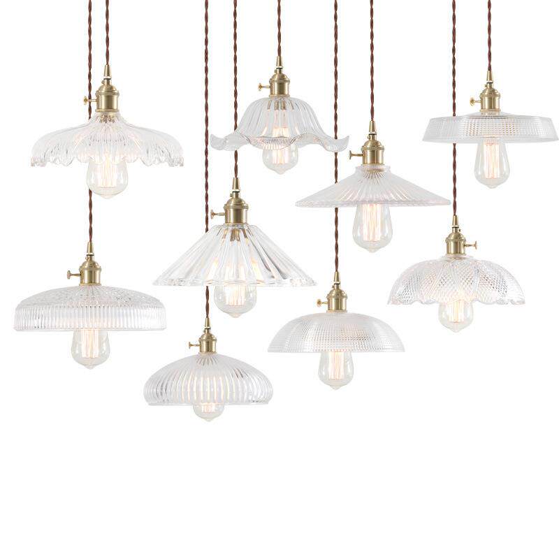 北欧餐厅吧台个性美式乡村创意复古单头玻璃吊灯个性艺术全铜吊灯