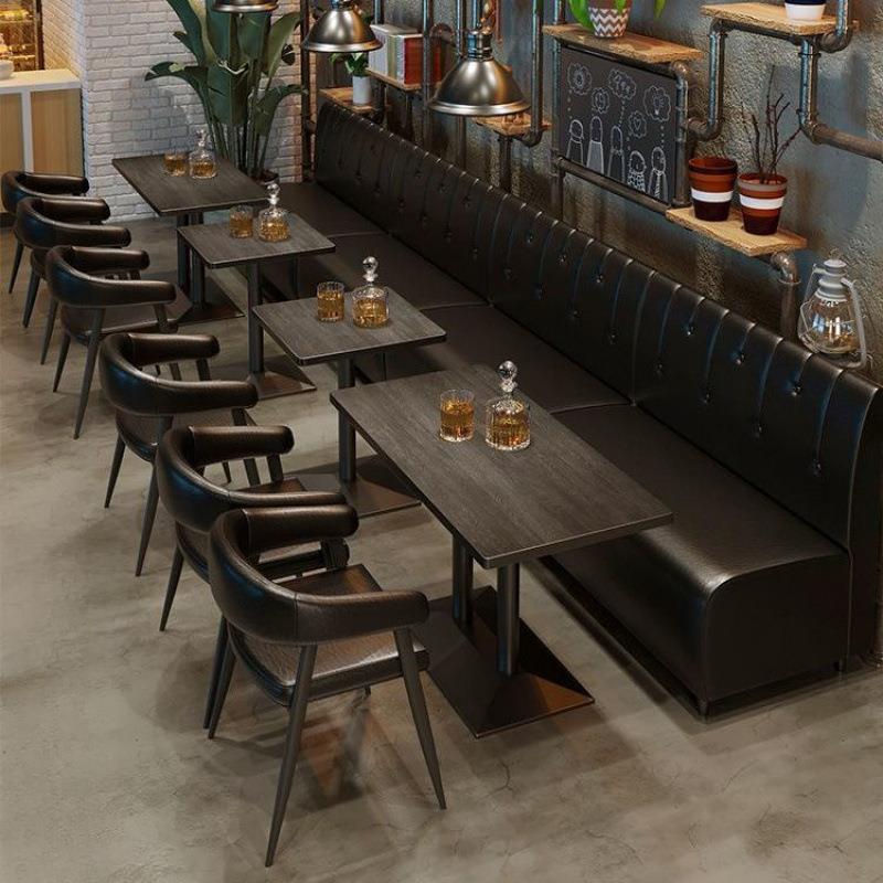 网红酒吧KTV卡座沙发奶茶店桌椅复古酒馆咖啡西餐厅卡座靠墙沙发