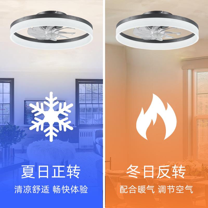 现代隐形风扇灯超薄静音一体餐厅吸顶灯卧室灯客厅吊灯吸顶风扇灯