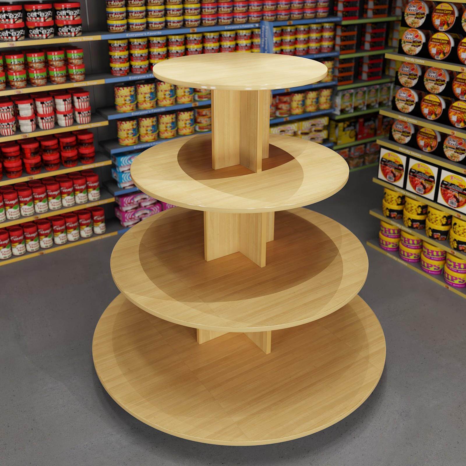 礼品超市货架货架架粮油展示台中岛柜展示架银行圆形展台多功能