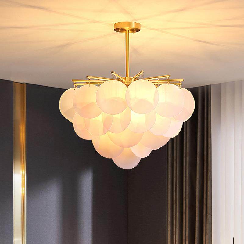 轻奢全铜吊灯餐厅主卧室灯现代简约创意网红灯具北欧公主房间灯饰