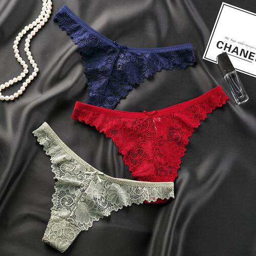 Women Sexy Lace Panties Low-waist Underwear Thong G String