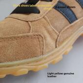 软底鞋 耐磨运动跑步劳动保护男鞋 面男女鞋 层牛皮底底户外滑三防鞋