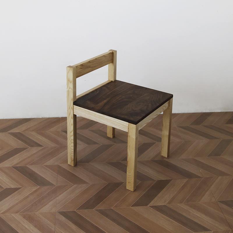 高档简木约红橡木樱桃啡黑胡桃餐 实木椅单人原木椅子侘寂咖店靠