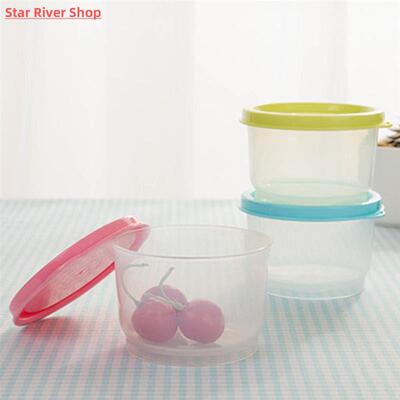 4pcs 160ml Small Plastic Crisper Round Food Container Lunch