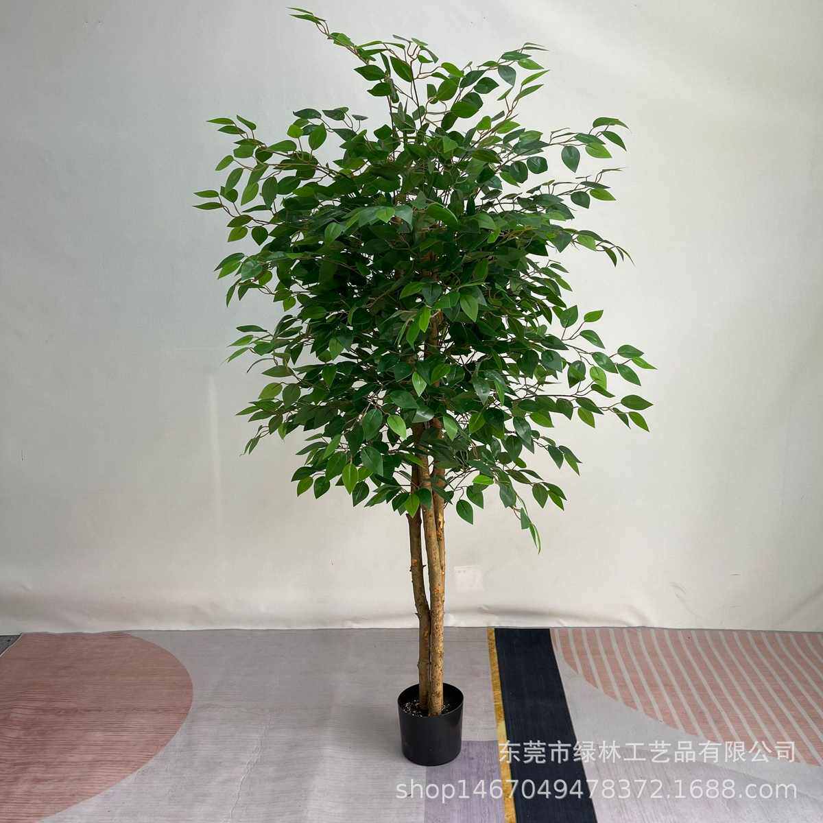 真绿迷你仿真小叶木杆树假榕树植仿真仿真榕盆栽室内装饰绿榕树植