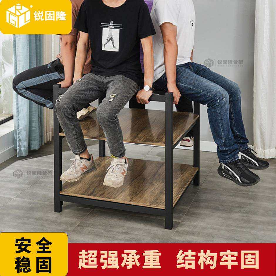 超市堆头货架牛奶促销台饮料架加厚三层钢木架粮油地堆展台