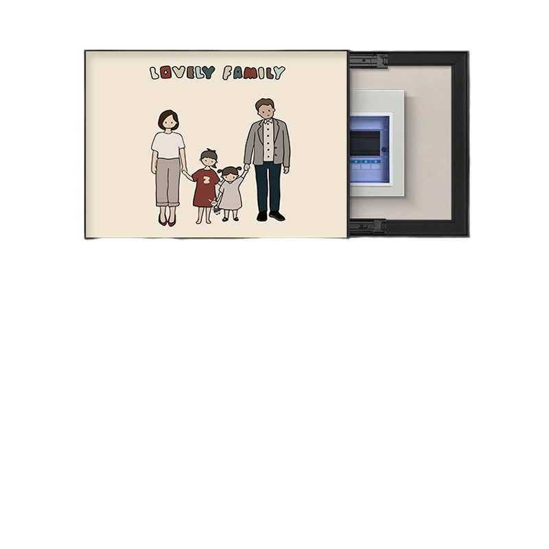 一家三口电表箱装饰画餐厅墙面配电箱遮丑强弱电闸盒遮挡挂画,家居饰品,现代装饰画,淘宝优惠券,粉丝福利购,淘宝优惠卷