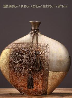 新款新中式电花瓶创意家居装饰品花客厅视柜玄华关样板间摆件奢贴