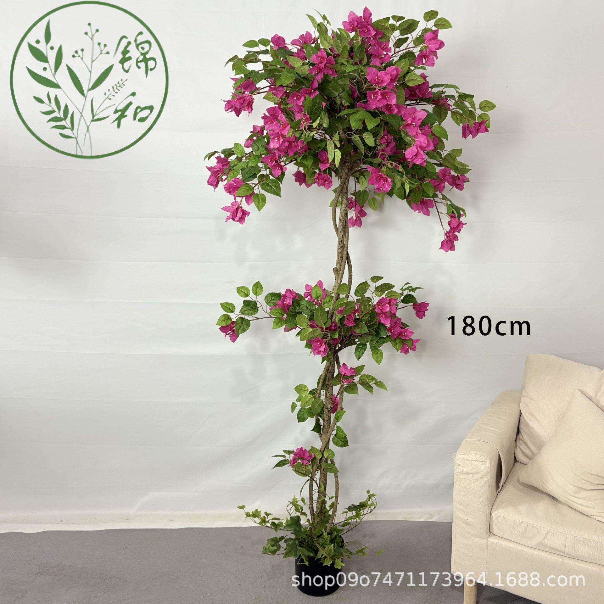 拆装款亚马逊轻奢仿真植物三角梅花树仿真绿植三角梅假花假树盆栽