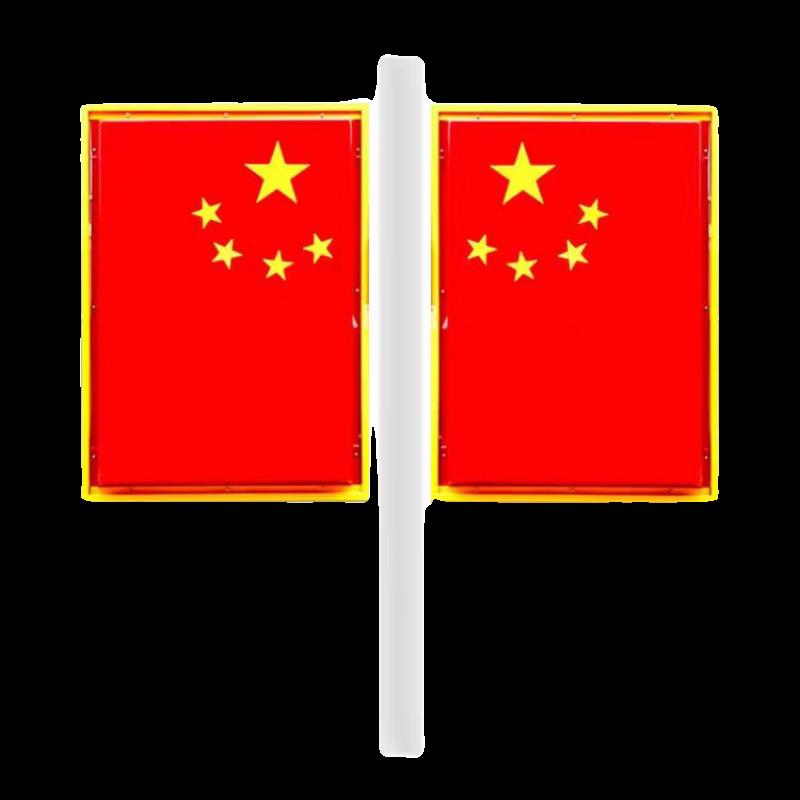 户外国旗灯箱led发光双面亚克力太阳能国旗路灯装饰 厂家定制