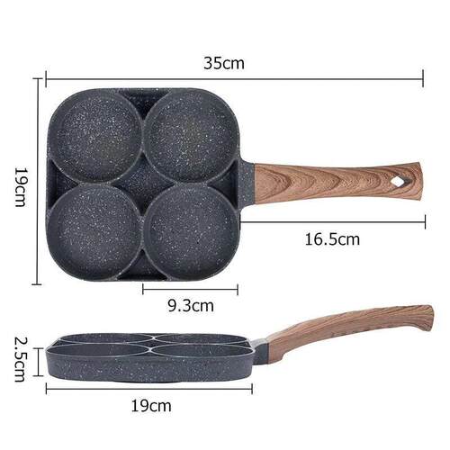 Egg Frying Pan Nonstick Pancake Pans 4-Cups Cookware