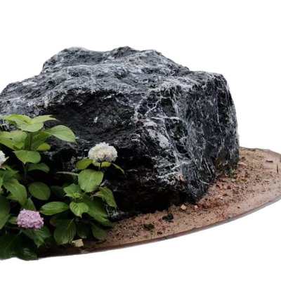 批发黑山石水钵流水景石假山石头造景黑山石涌泉庭院园林景观石头