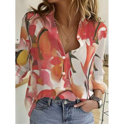 Y 91117 Watercolor Floral Shirt Jacket 晕染花朵印花衬衫