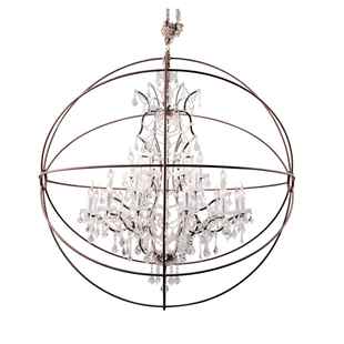 复古美式 饰客厅水晶灯 地球仪水晶吊灯工业风铁艺公寓展厅楼梯间装