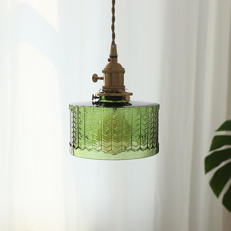 日式复古黄铜玻璃吊灯北欧简约餐厅民宿卧室床头吧台玄关阳台吊灯