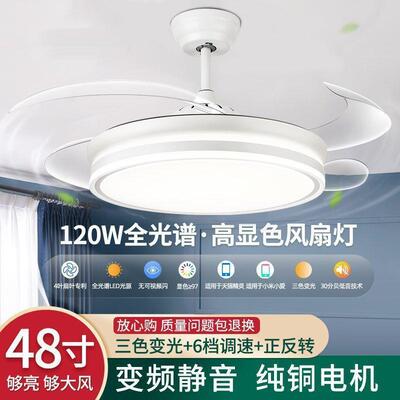 隐形风扇灯2025新款吊扇灯吸顶家用客厅餐厅卧室带电扇灯吊灯一体