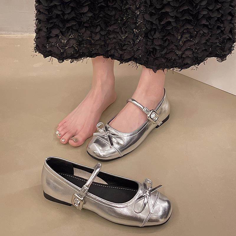 春季银色浅口芭蕾风平底单鞋女2026年新款配裙子法式圆头玛0120e,女鞋,时装靴,淘宝优惠券,粉丝福利购,淘宝优惠卷
