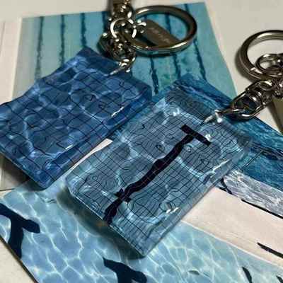 小红书同款swimming pool游泳池钥匙扣ins风泳池挂件学生包包装饰