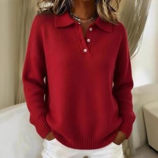 women long and sleeves with sticky sweater Soft lapel