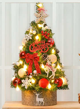 新品小型创意圣诞树套餐迷你60/90cm豪华加密圣诞节装饰品diy