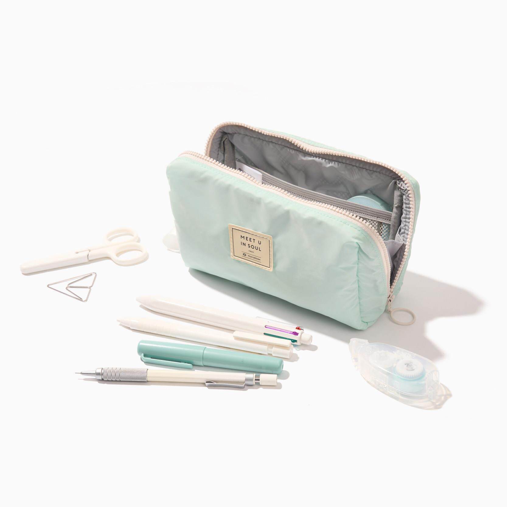 目意思MUIS简约纯色日系初高中男女大学生大容量文具盒 吐司笔袋