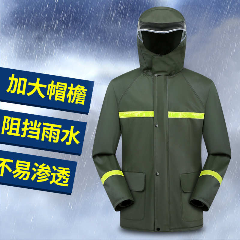 批发雨衣雨裤套装防暴雨外卖骑手加厚针织布透气分体户外成人雨衣
