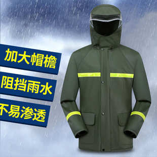 批发雨衣雨裤 防暴雨外卖骑手加厚针织布透气分体户外成人雨衣 套装