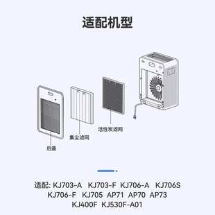 605 706 606 AP70 徽曦适配莱克空气净化器滤网KJ703 705