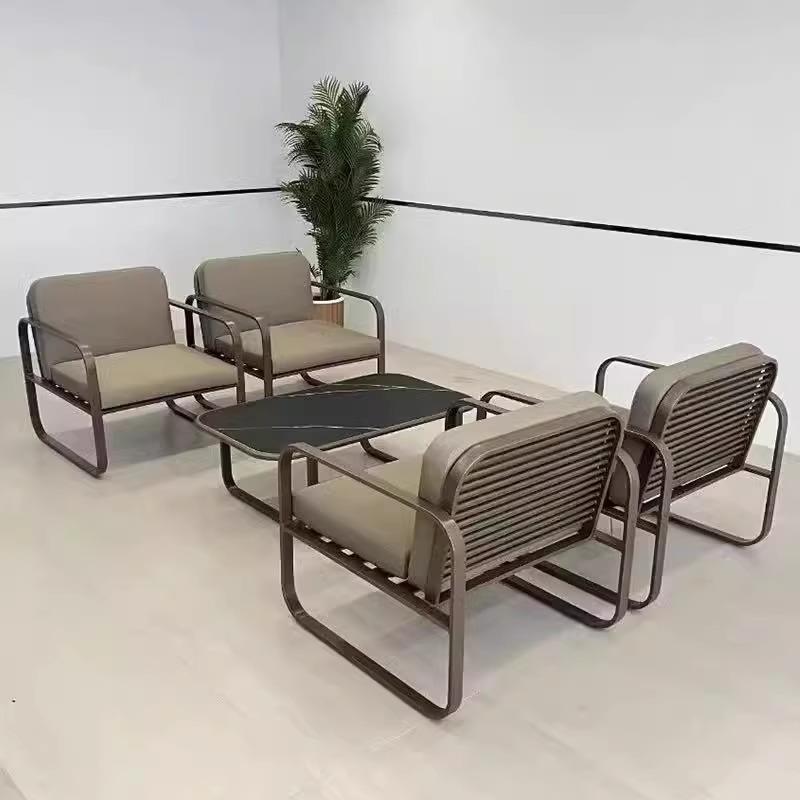户外沙发庭院别墅花园阳台休闲座椅组合室外不锈钢电镀防水晒家具