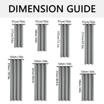 2pcs Modern 100% Blackout Solid Curtains, Window Curtains fo