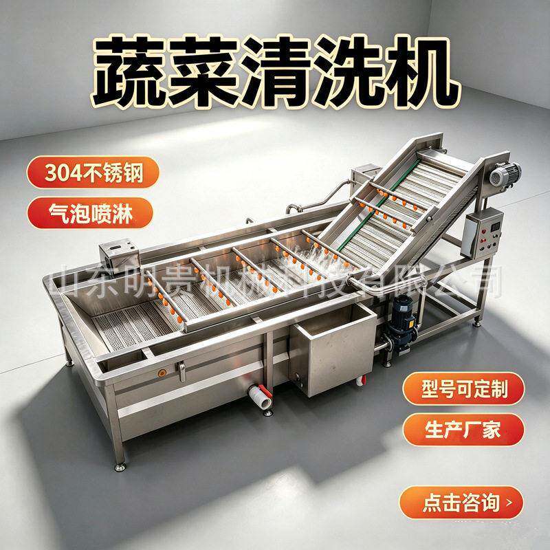 枸杞气泡清洗机蓝靛果鼓泡喷淋清洗机网带式连续洗果机器