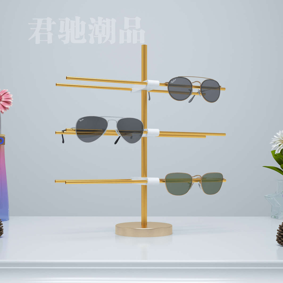 君驰潮品眼镜柜台陈列展示架太阳镜支架眼镜店道具墨镜陈列简约