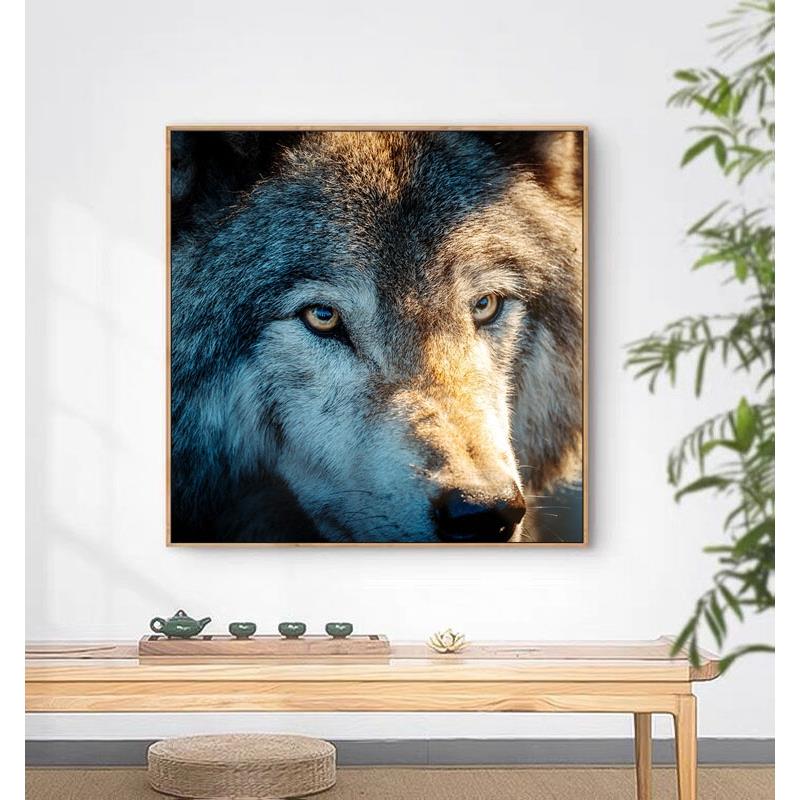 采购产品狼装饰画，野蛮凶猛挂画，现代简约Normcore壁画，卧室餐