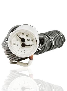 供温度压力一体表温压表毛细管水压表壁挂炉表WY-40Z 4bar 120°C