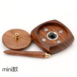 IN制I转动毛线轴放线架质提花钩编木编工具 吾格 迷你实毛线轴M