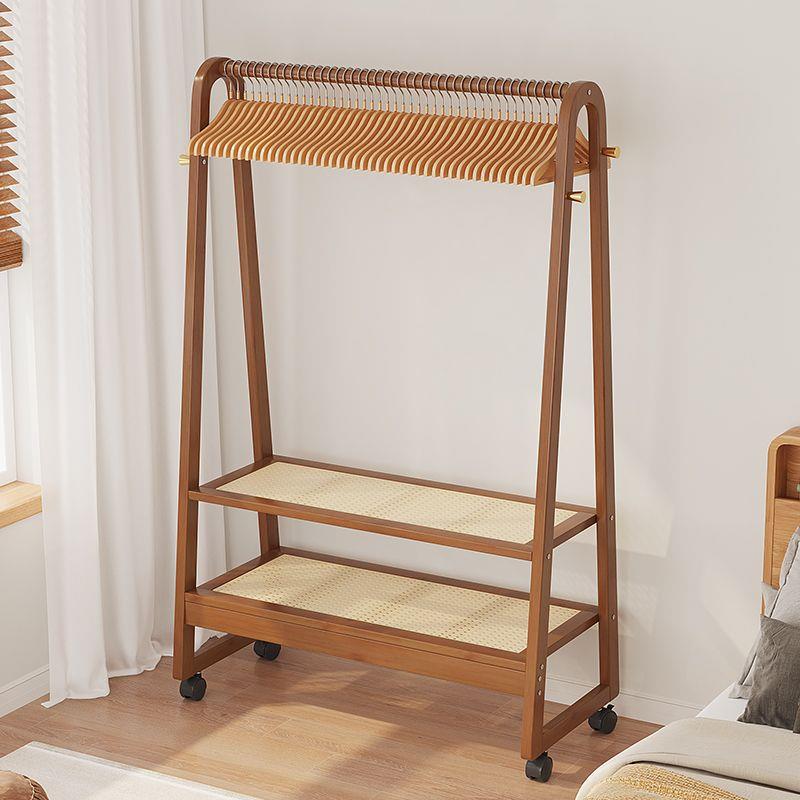 挂衣架衣架落地立式卧室衣帽架简易衣服实木家用晾衣架多功能架子