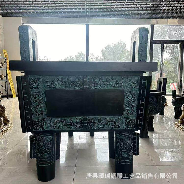 厂家铜鼎落地摆件大号纯铜鼎鼎盛千秋四足方鼎工艺品现货