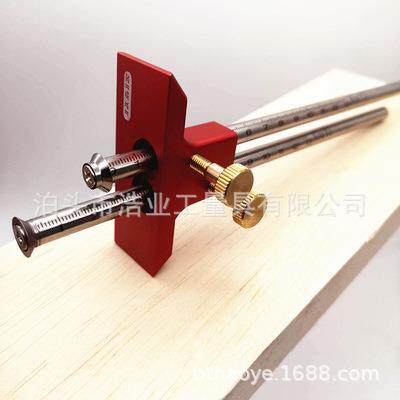 木榫划线器 欧式双头划线器 木工双杆带刻度铝合金 双针划线器