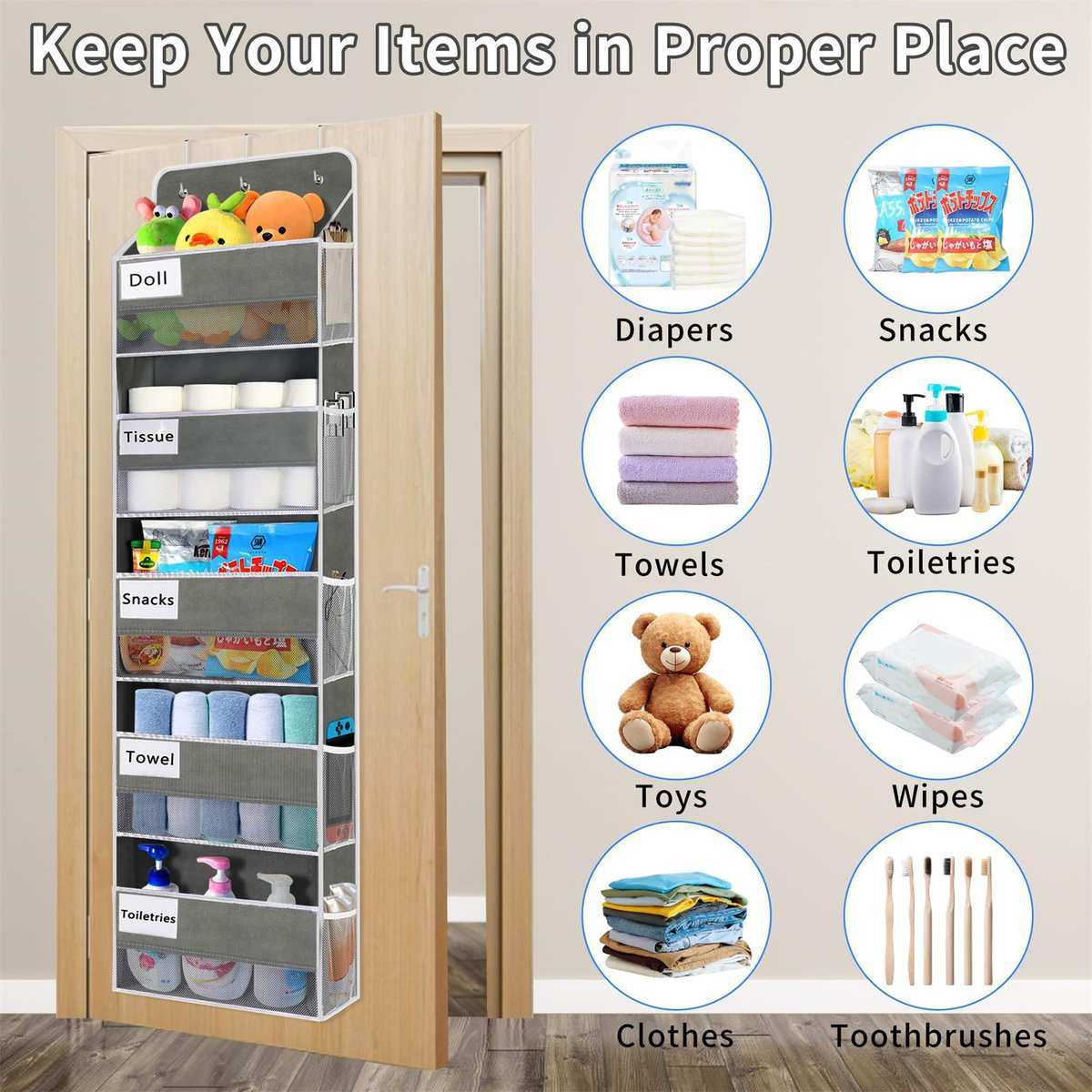 升级款pvc窗口五层挂袋无纺布门后挂袋挂式收纳袋悬挂储物,收纳整理,收纳挂袋,淘宝优惠券,粉丝福利购,淘宝优惠卷