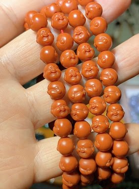 宝山南红佛首精工 无裂无杂精品108