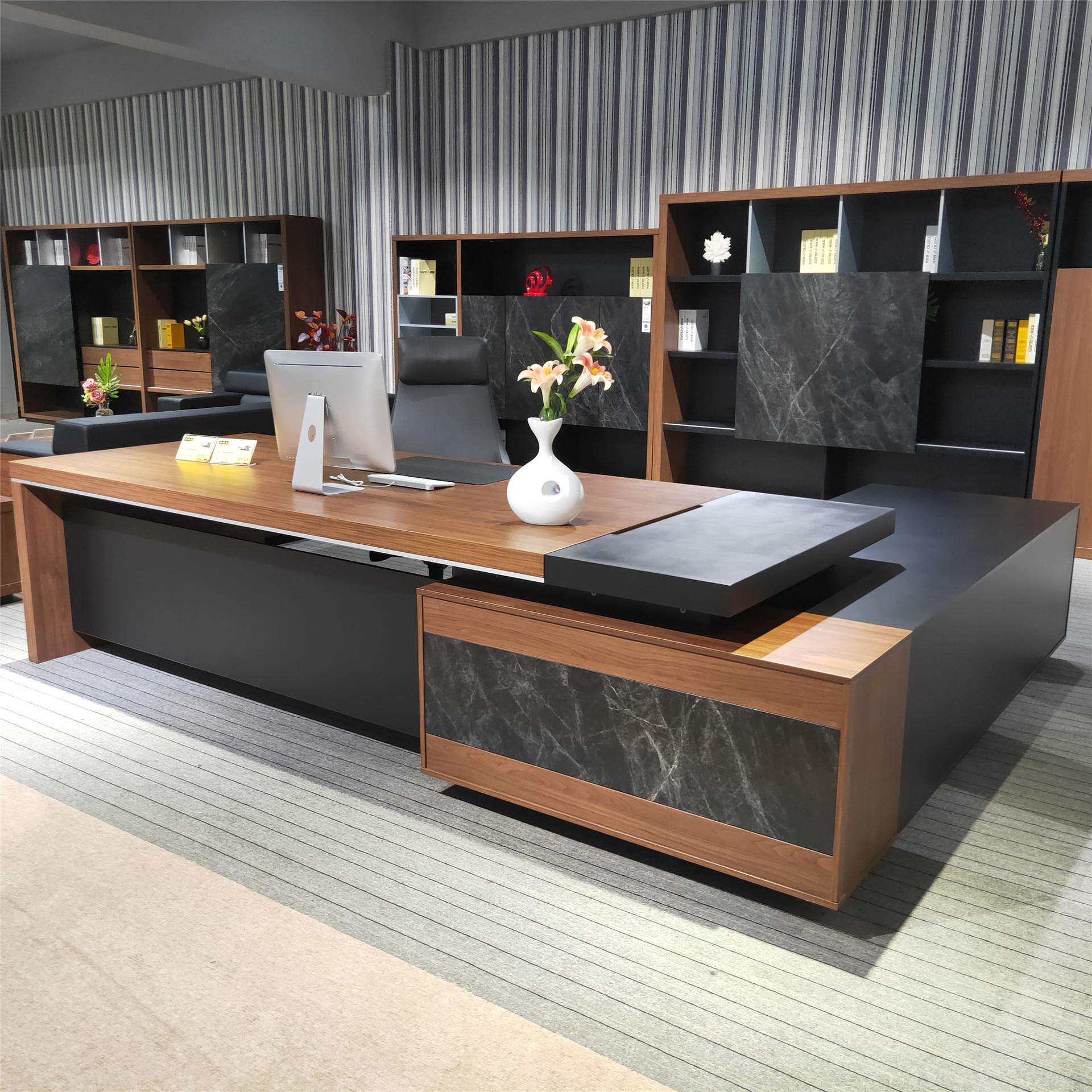 新中式老板桌简约办公桌总裁桌单人办公室家具现代大班台桌椅组合